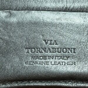 Via Tornabuoni Black Genuine Leather Card Holder Made in Italy Slim Wallet